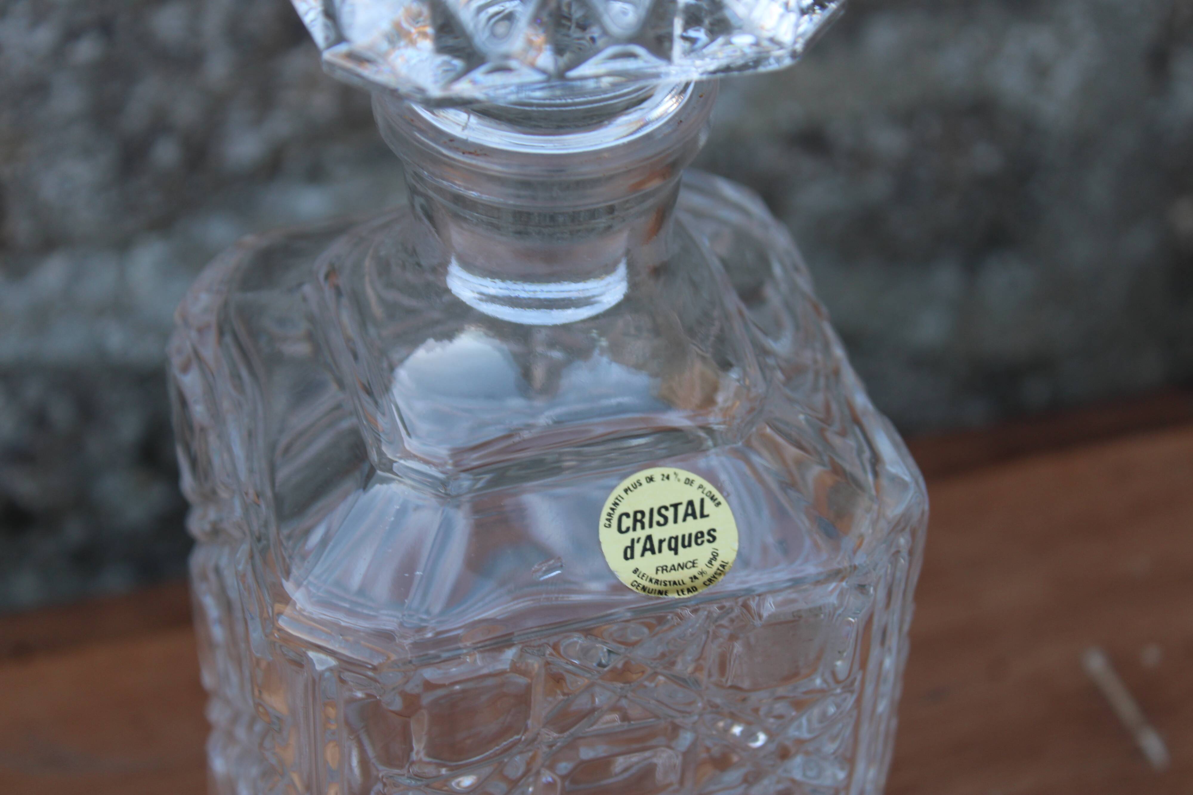 Carafe en Cristal d’Arques – Décanteur verre taillé géométrique
