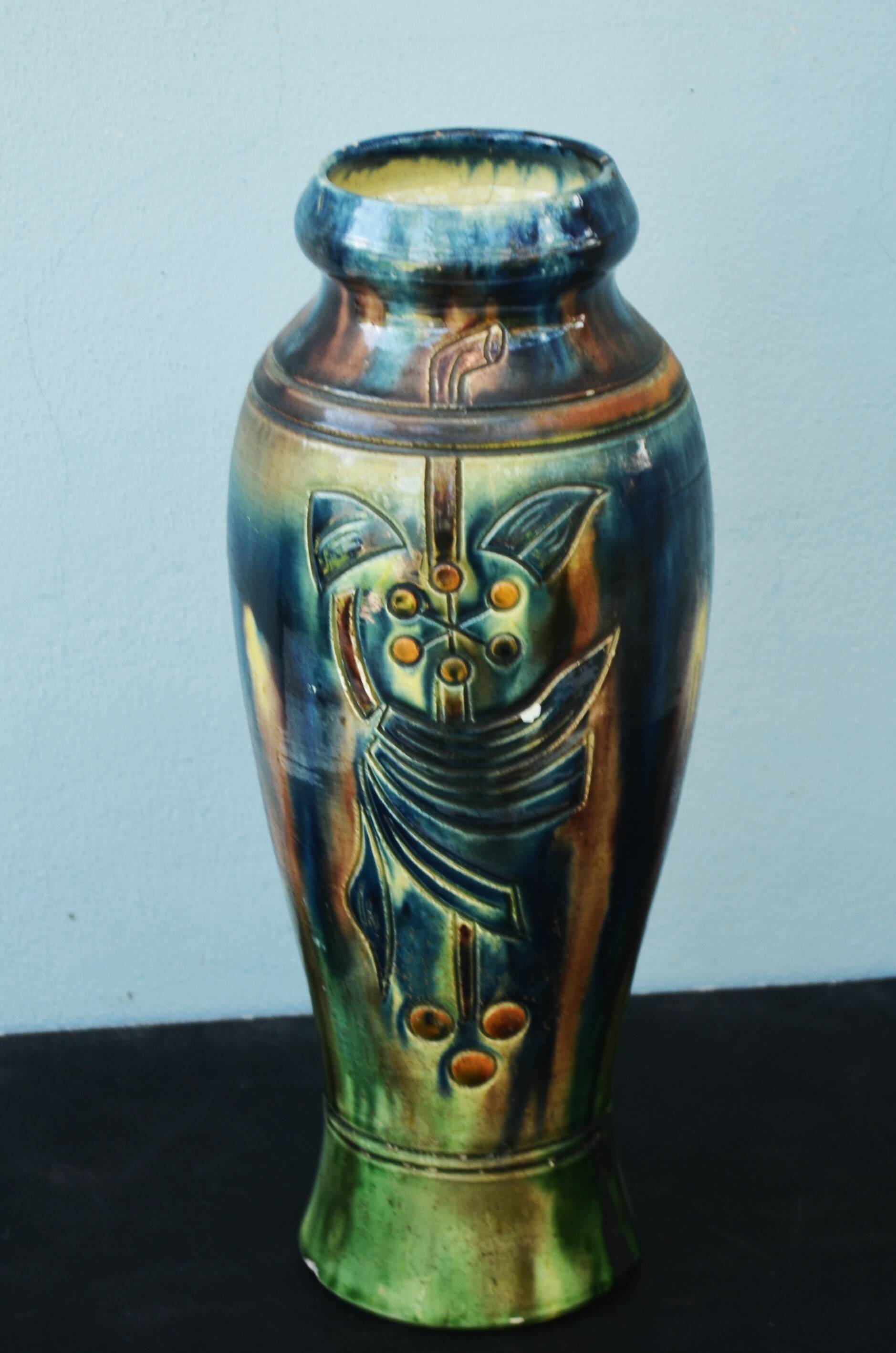 Glazed Vase Ceramic first quarter of the 20th century - Flanders - Belgium Thulin