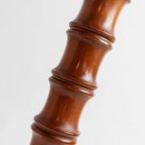 XXL vintage solid wood flower pedestal, Italian handcrafted column table, 1960s, marron finish