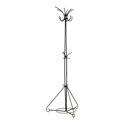 Porte-manteau français en fer forgé à la main par Jean Royère, 1960