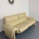Two-seater designer sofa De Sede DS-2011 in cream leather with adjustable backrest.