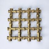 Faux bamboo trivet in bronze, Italy, 1970s