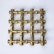 Faux bamboo trivet in bronze, Italy, 1970s