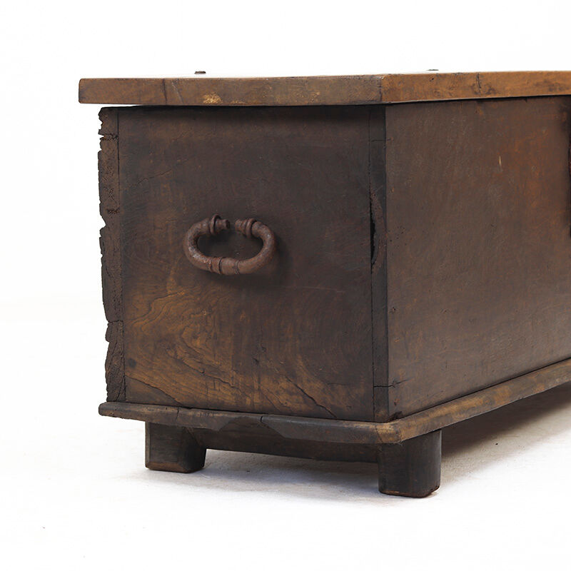 Rustic 18th Century Farmhouse Antique Primitive Six Plank Spanish Chest