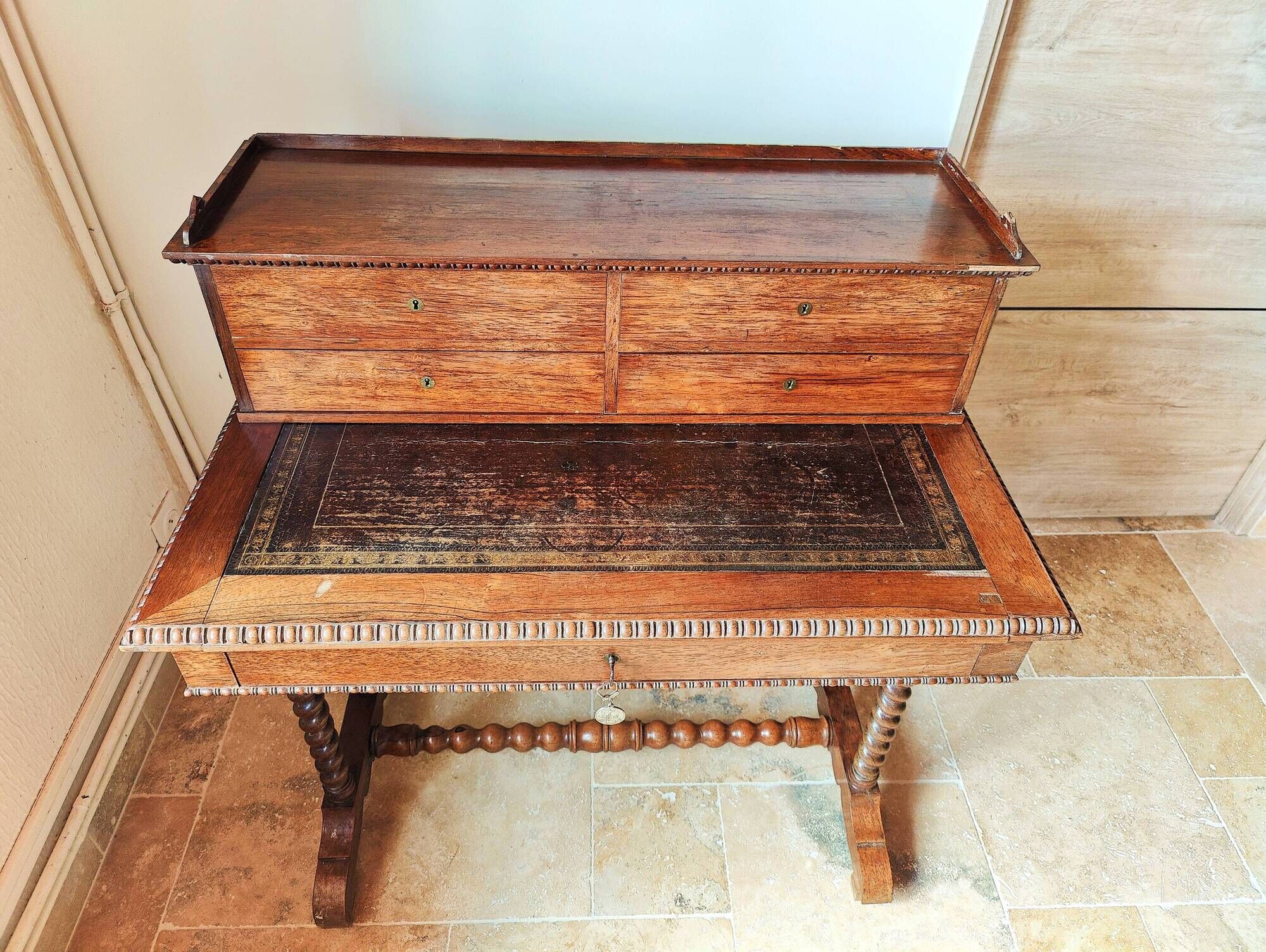 Antique desk in louis philippe style made of wood