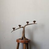 Iron candlestick, antique candle holder, handcrafted cast iron