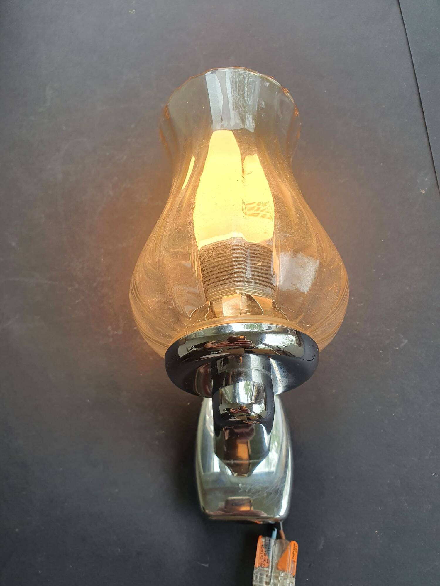 Pair of vintage chrome wall sconces