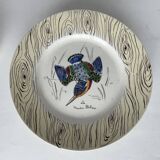 7 antique plates decorated with birds