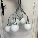 Chandelier 8 white opalines