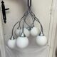 Chandelier 8 white opalines