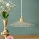 Vintage molded glass lampshade pendant light - tableware collection -