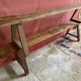 Two old fir benches