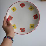 11 Yellow flower habitat plate with orange border BY PAGNOSSIN ITALY