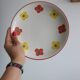 11 Yellow flower habitat plate with orange border BY PAGNOSSIN ITALY