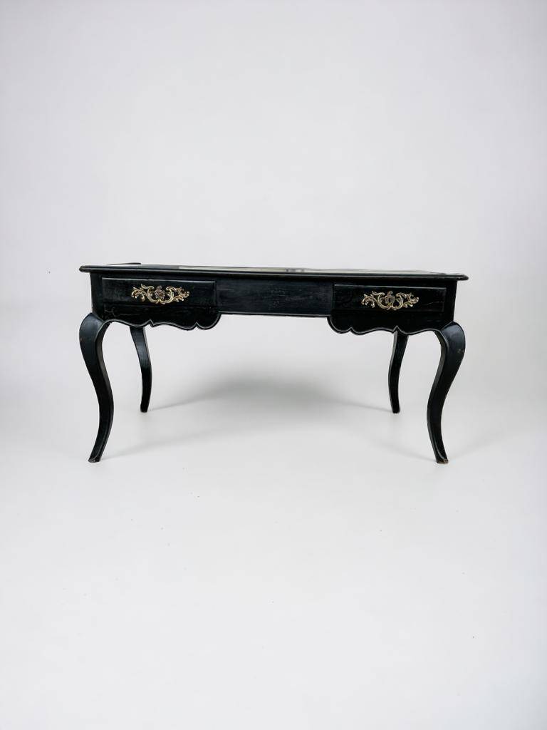 Louis XV Style Flat Desk Black Lacquered 19th Century