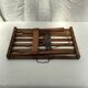 Small folding table in vintage oak wood dimension: H-34cm-L-42cm- Pr-26cm-