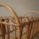 Berceau en rotin osier vintage design scandinave rétro lit de poupée jouet ancien
