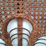 Vintage peacock rattan headboard