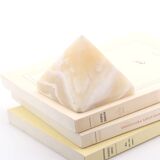 Alabaster pyramid paperweight, 1970s