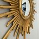 Sun mirror witch's eye vintage gilded wood 60s-70s