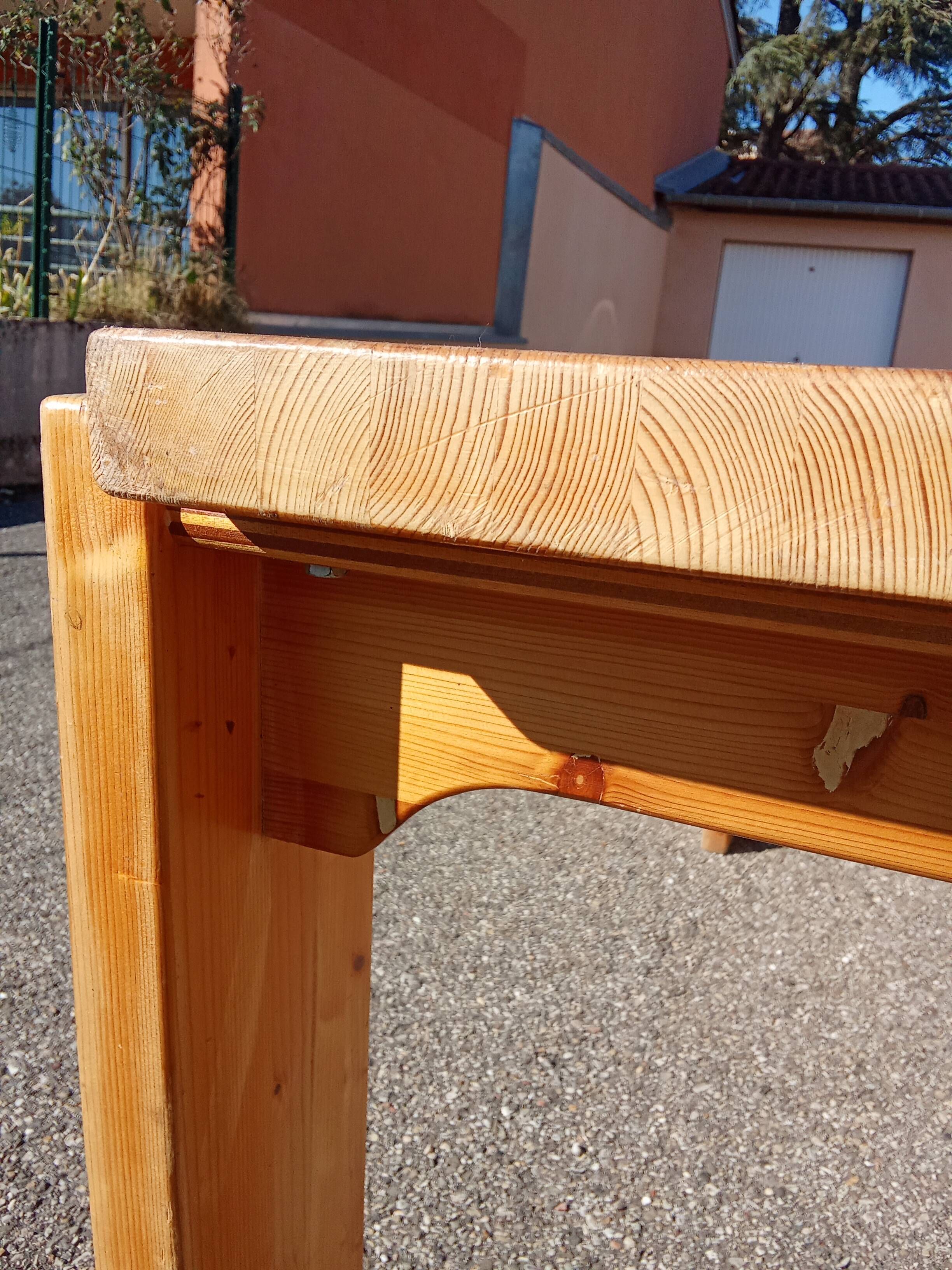 Brutalist style pine table from the 1970s.