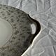 Vintage pie dish with 2 golden handles, abstract patterns, D28.