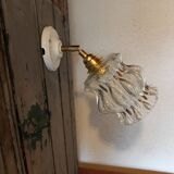 Vintage molded glass wall light