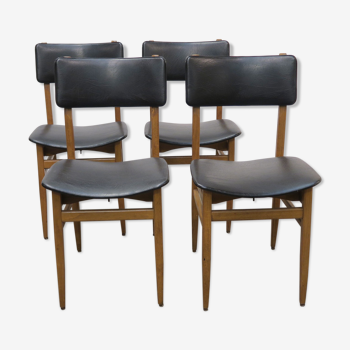 Series of 4 Scandinavian chairs