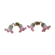 Pair of brass sconces and pink glass