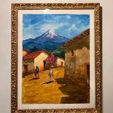 Tableau ancien, paysage Mexicain, signé XX siècle
