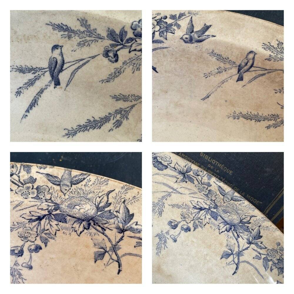 Shallow dish Creil and Montereau model Linotte diameter 28 cm