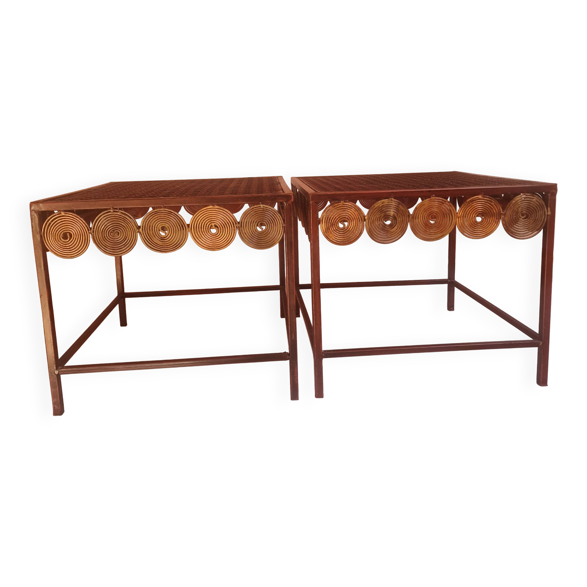 Set of 2 metal bedside tables