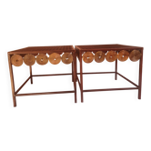 Set of 2 metal bedside tables