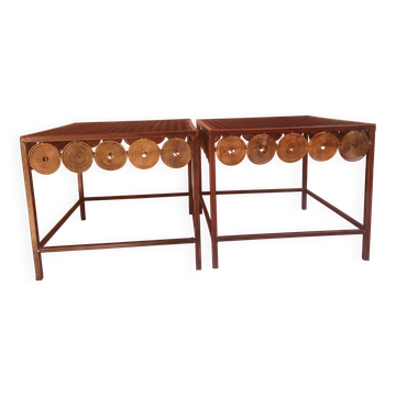Set of 2 metal bedside tables