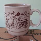 4 cups/mugs brown/beige - KilnCraft Stl England Deco hunting - vintage