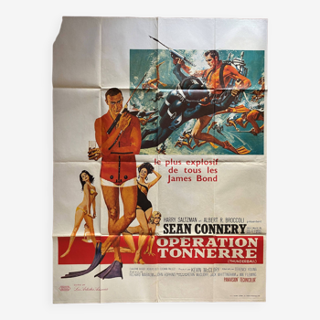 Affiche cinéma "Opération Tonnerre" James Bond, Sean Connery 120x160cm 70's