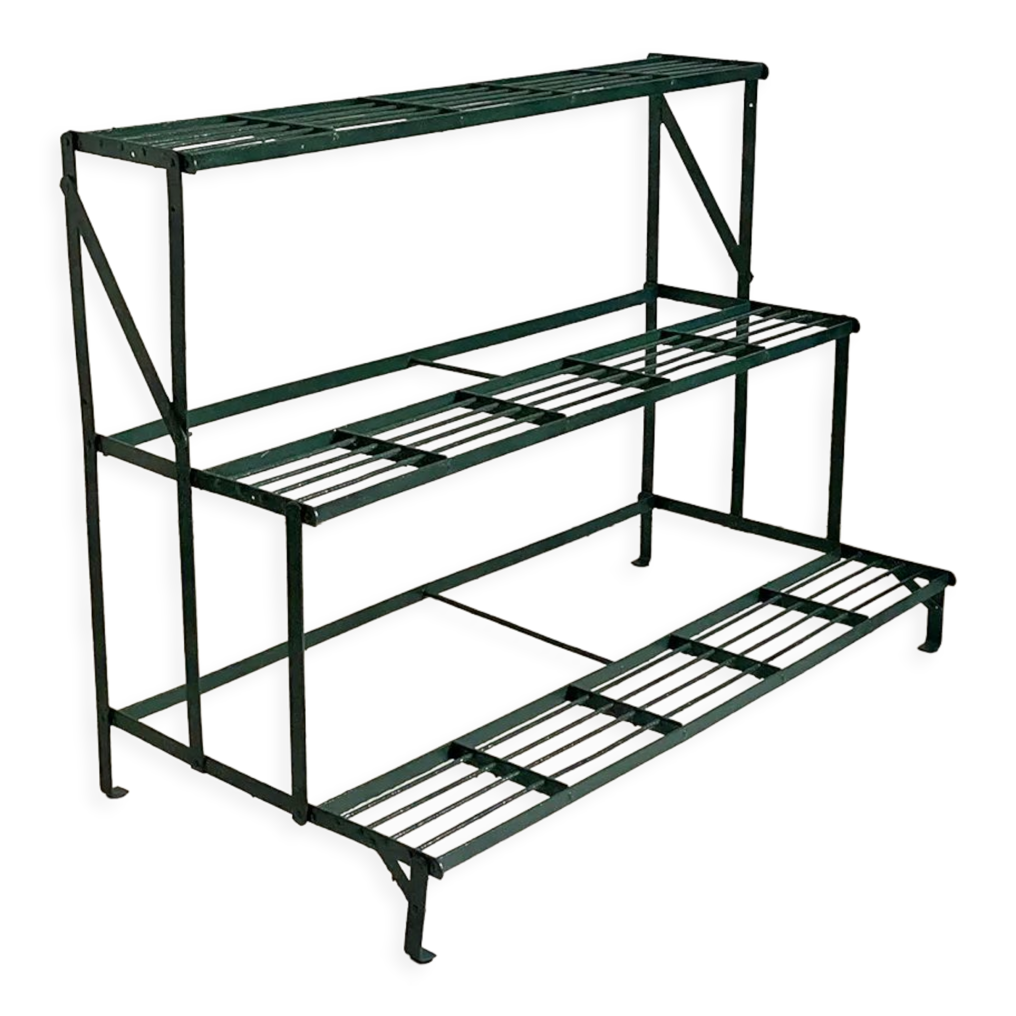 Green metal plant holder