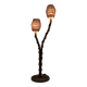 Lampadaire bambou rotin coco vintage