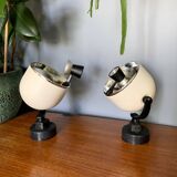 Pair of Hoffmeister cream and black spotlights 1960/1970