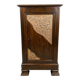 Small storage unit in solid wood and copper.