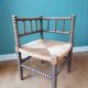 Fauteuil d'angle en bois tourné