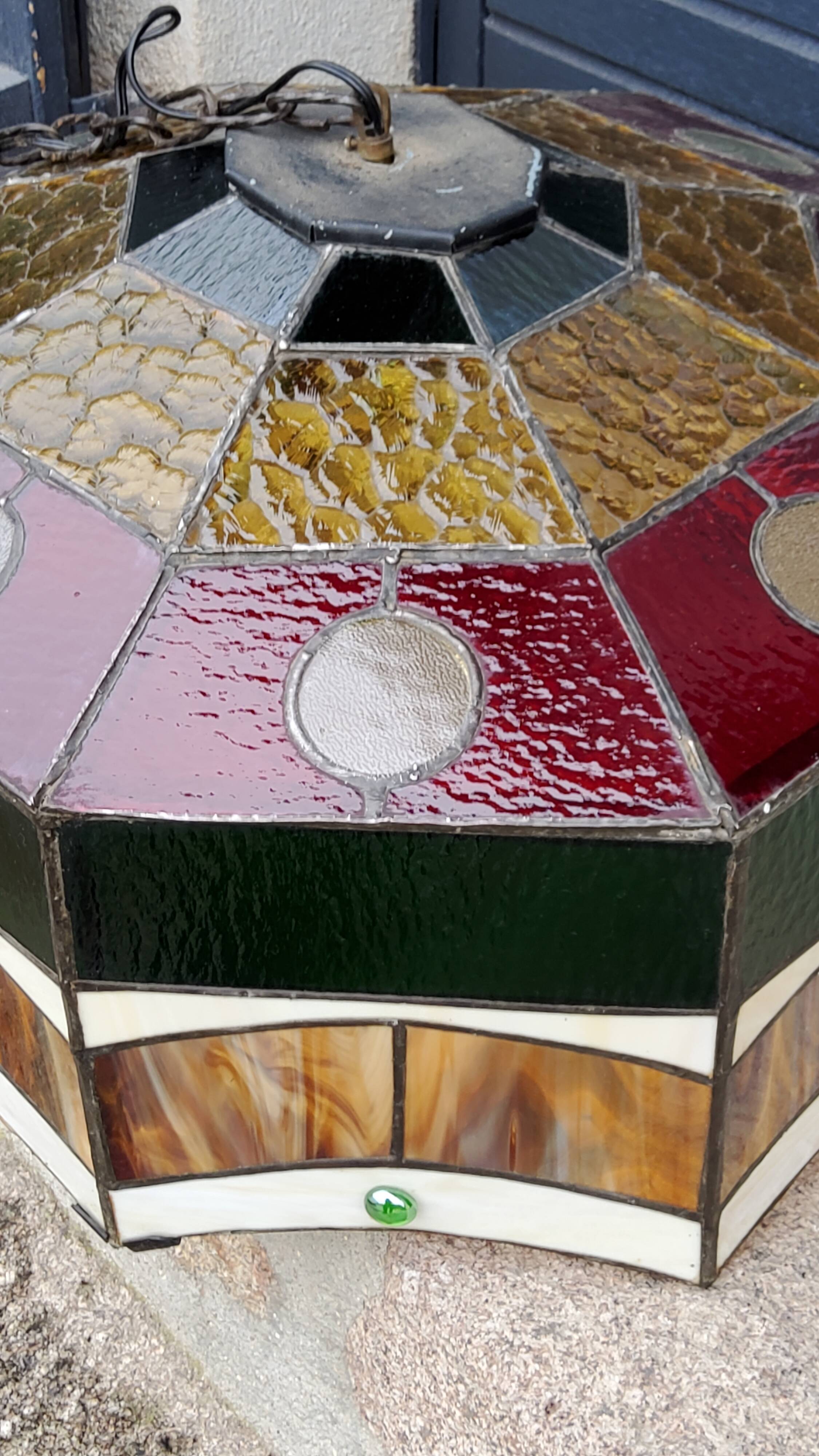 Art style stained glass suspension, diameter 58cm