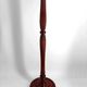 Art Deco floor lamp in carved walnut, stained glass shade, France, c. 1920