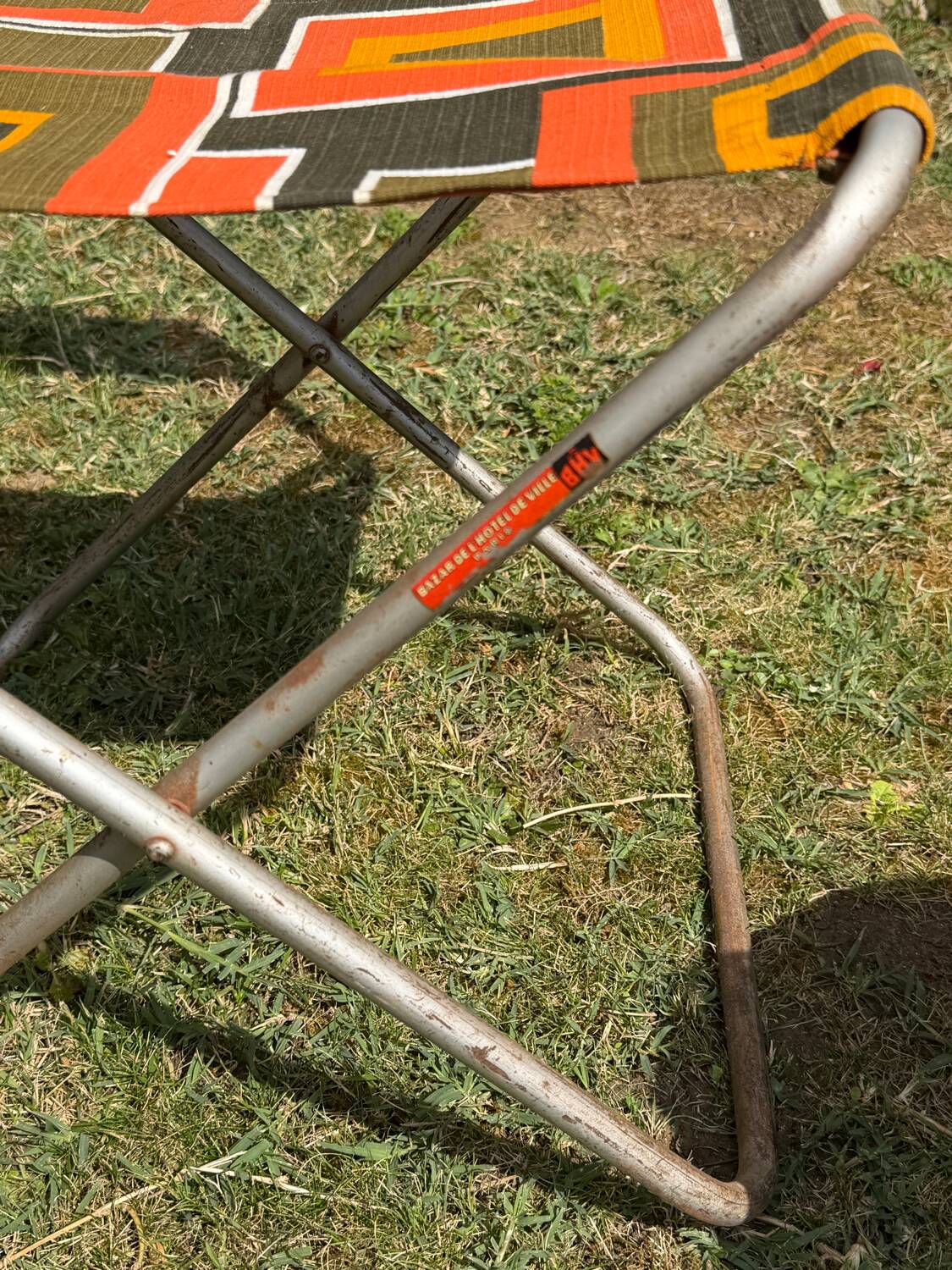 Pair of vintage folding camping chairs - BHV Paris (1970s)