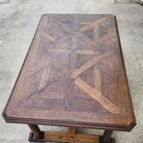 Rectangular table in chene parquet top of the xix th century