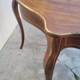 Napoleon III violin-shaped middle desk table 19th in marquetry
