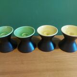 4 vintage 60's ceramic candlesticks