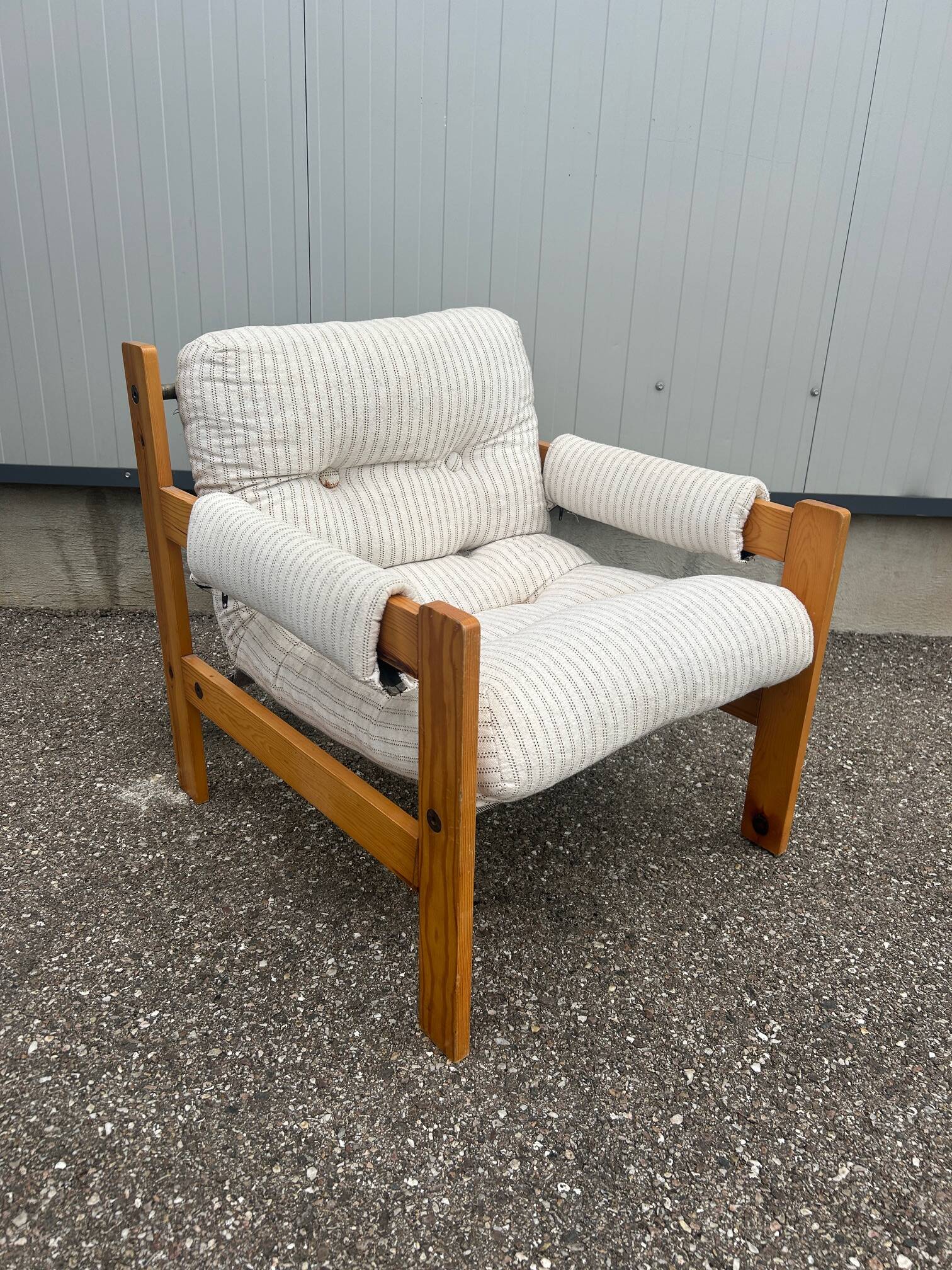 Fauteuil brutaliste design Gillis Lundgren 1976