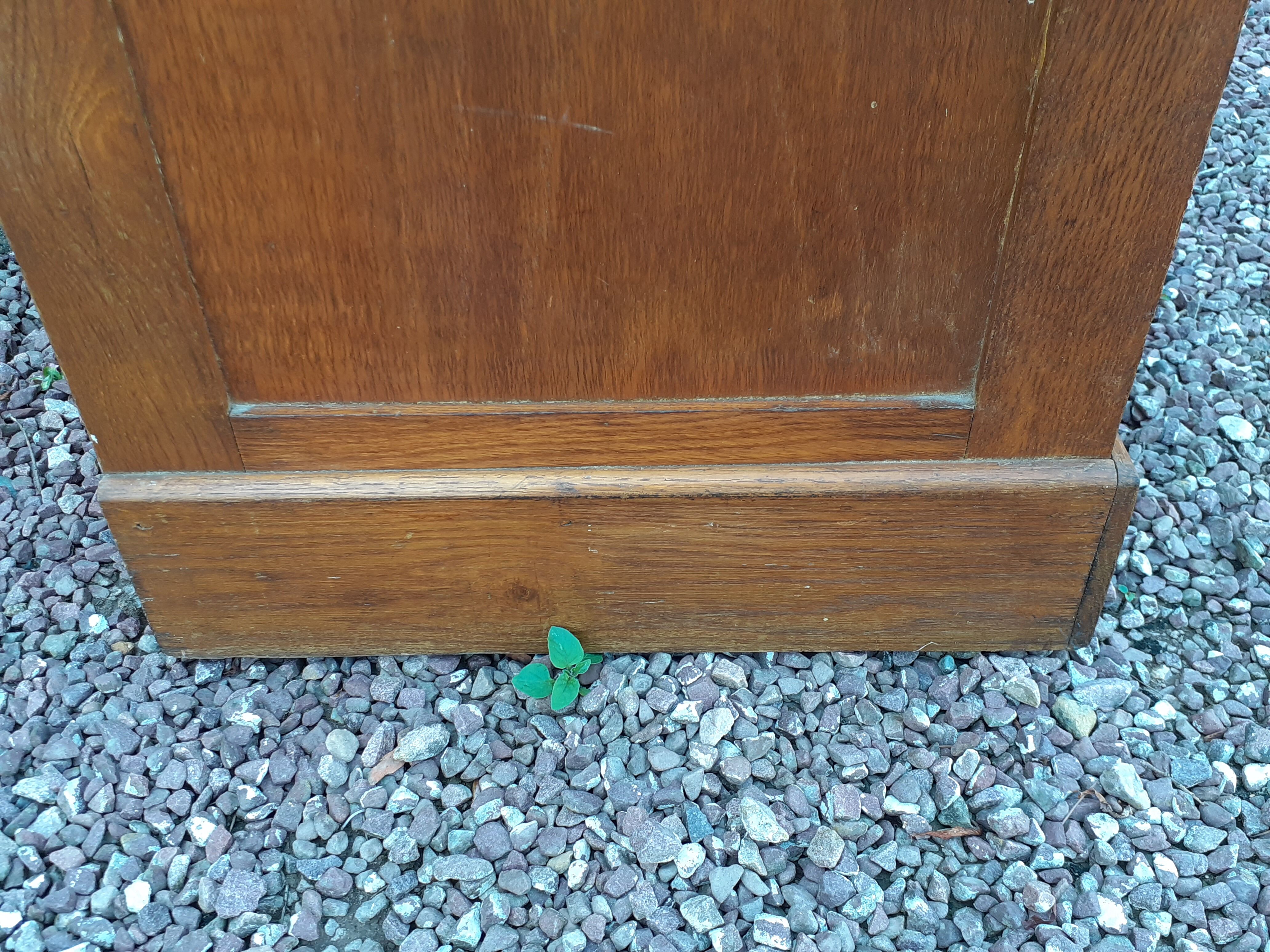 Storage cabinet locker with old wooden curtain