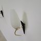 Pair of Arlus wall lights in brass, opaline and lacquered glass from the 1950s